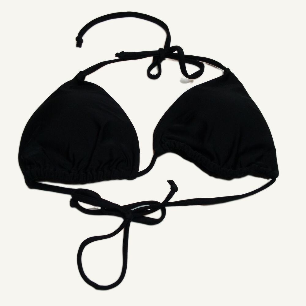 Black Triangle Bikini Top - New Without Tags, Adjustable Ties, L